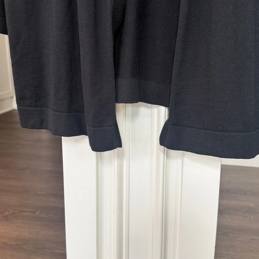 Talbots NWOT Black Scallop-Edge Open Cardigan 1X - Picture 5 of 8